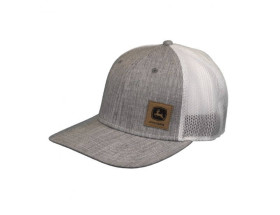 Cepure (pelēka ar baltu sietiņu_brūns logo priekšā)